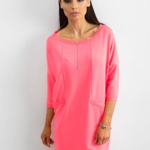 Wholesale Fluo pink cotton dress