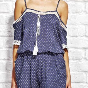 Wholesale Jumpsuit with fine patterns navy blue