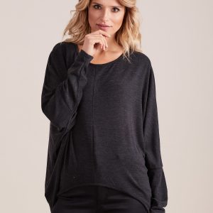 Wholesale Graphite asymmetric oversize blouse