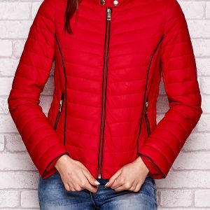 Wholesale Red transition jacket with dark hem