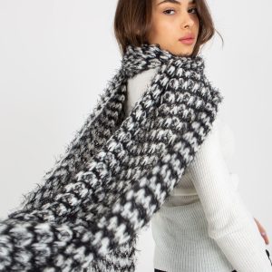 Wholesale White and black melange winter scarf