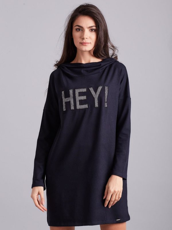 Wholesale Navy blue hooded dress