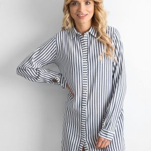 Wholesale White and navy blue striped schmizjerk