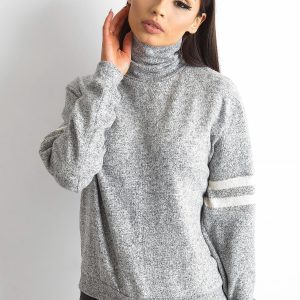 Wholesale Grey Women's Turtleneck Sweater