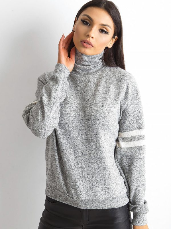 Wholesale Grey Women's Turtleneck Sweater