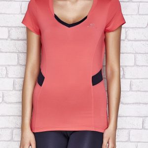 Wholesale Coral T-shirt with contrasting inserts PLUS SIZE