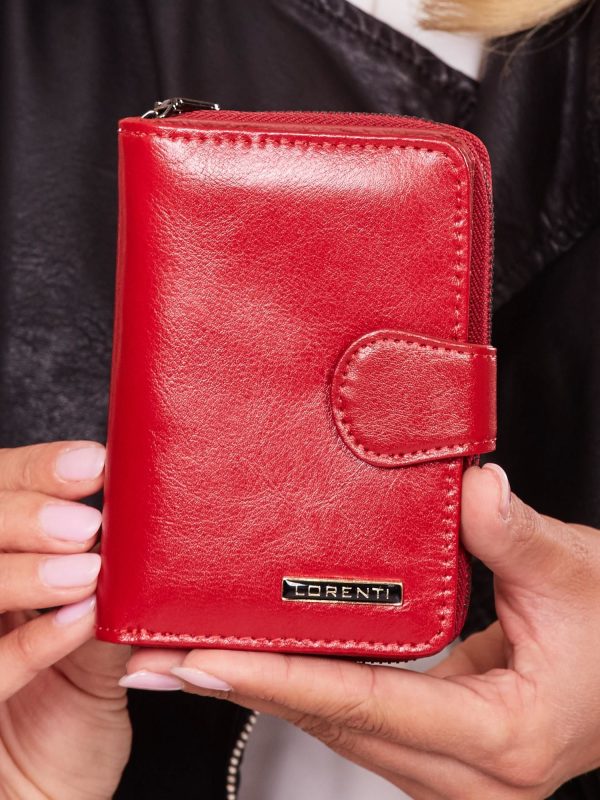 Wholesale Women's Red Leather Wallet with Clasp