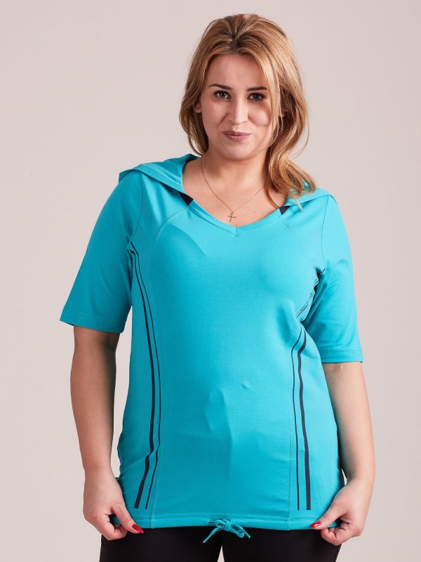 Wholesale Graphite green T-shirt with hood PLUS SIZE