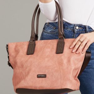 Wholesale Pink-brown shopper bag