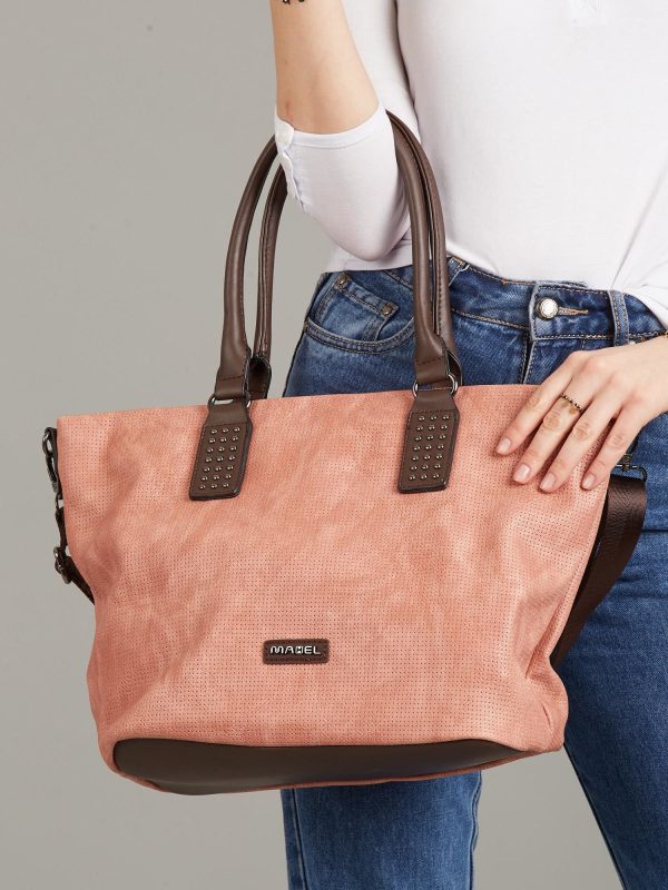 Wholesale Pink-brown shopper bag