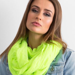 Wholesale Fluo yellow scarf with metallic thread