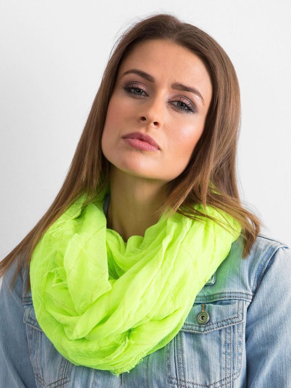 Wholesale Fluo yellow scarf with metallic thread