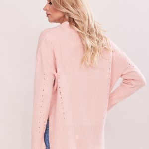 Wholesale Light pink asymmetrical sweater