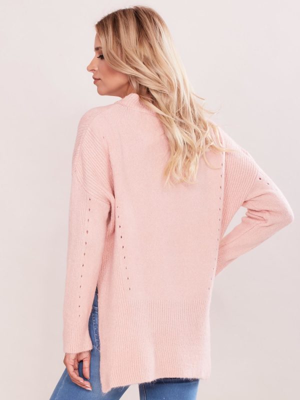 Wholesale Light pink asymmetrical sweater