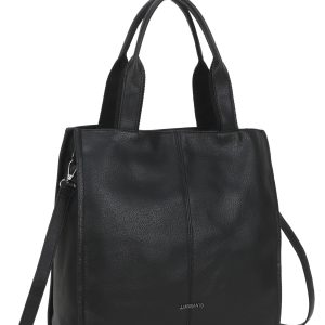 Wholesale LUIGISANTO black eco leather shopper bag