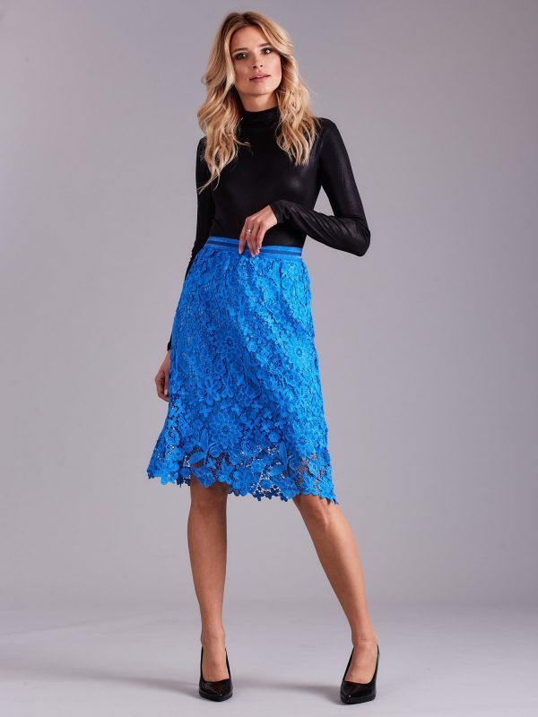 Wholesale Dark Blue Lace Skirt