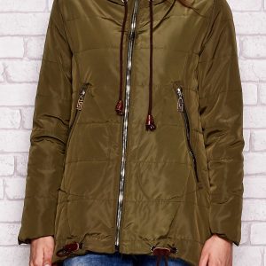 Wholesale Quilted transition jacket with hood and khaki