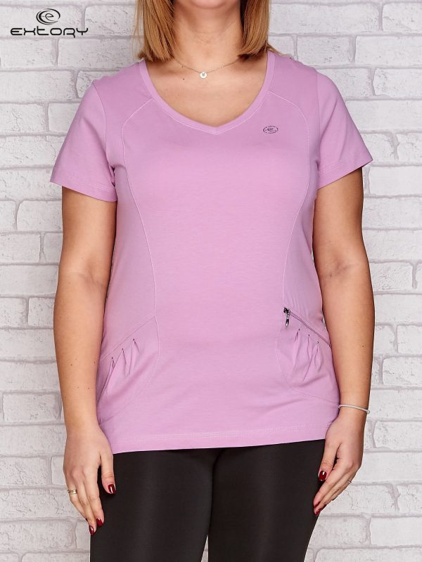 Wholesale T-shirt with pocket light purple