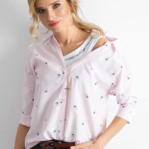 Wholesale Pink Striped Ladies Shirt