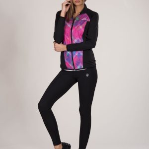 Wholesale Black and pink two-piece sports set