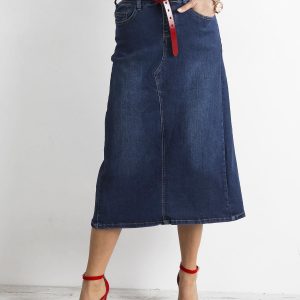 Wholesale Blue trapezoidal denim skirt