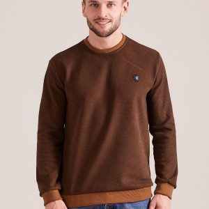 Wholesale Brown sweatshirt for men in fine geometric pattern