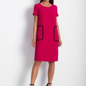 Wholesale Pink dress with pockets