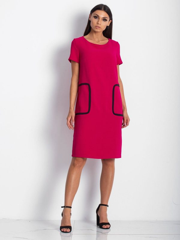 Wholesale Pink dress with pockets