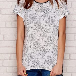 Wholesale Light gray floral t-shirt