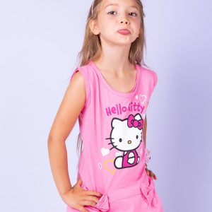 Wholesale Pink dress for girl HELLO KITTY