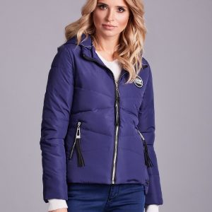 Wholesale Dark Blue Hooded Jacket