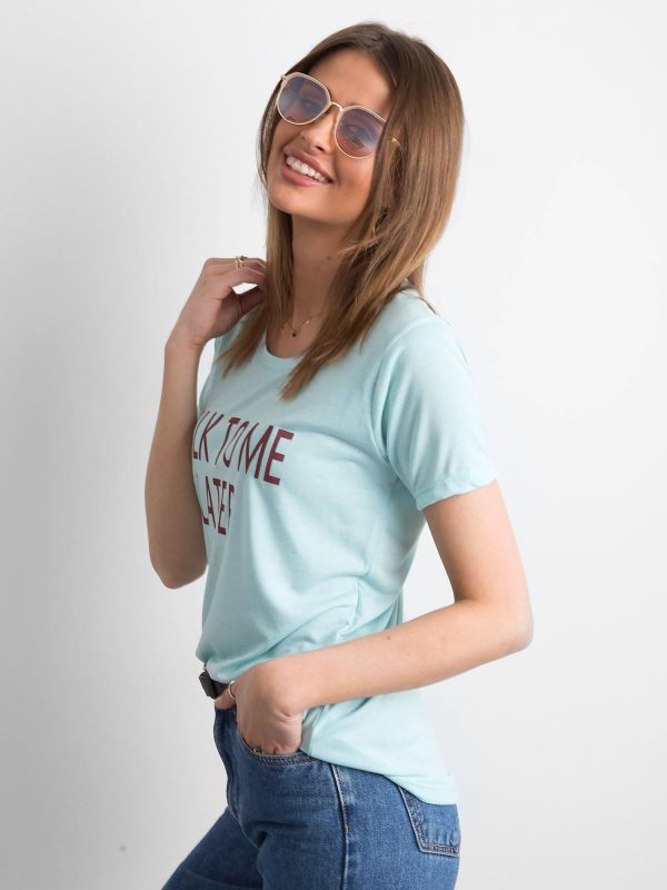 Wholesale Women's T-shirt with inscription mint