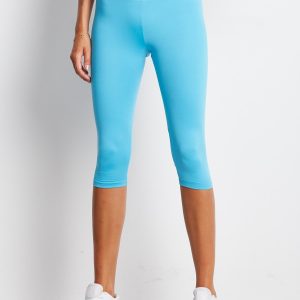 Wholesale Short lightly insulated fitness leggings light turquoise