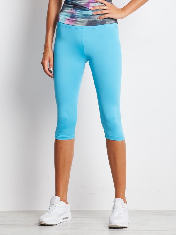 Wholesale Short lightly insulated fitness leggings light turquoise