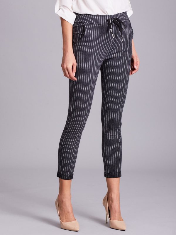 Wholesale Grey women's striped pants