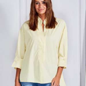 Wholesale Smooth shirt with long back yellow