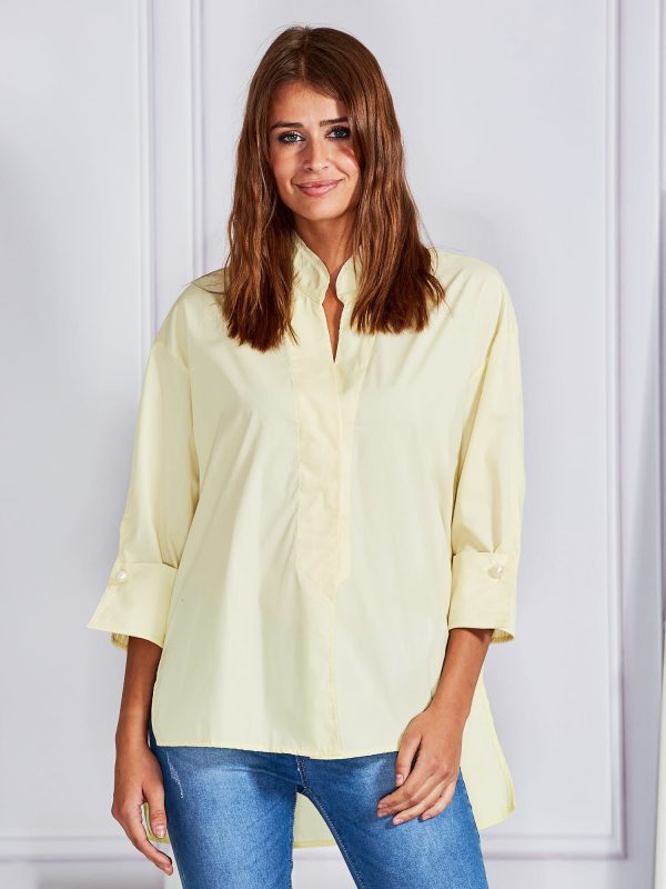 Wholesale Smooth shirt with long back yellow