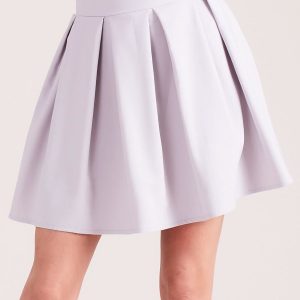 Wholesale Light gray skirt with contrafolds