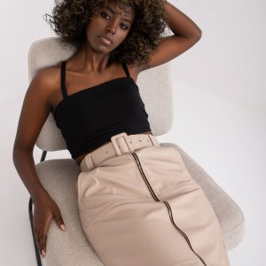 Wholesale Beige pencil skirt with Jaen belt