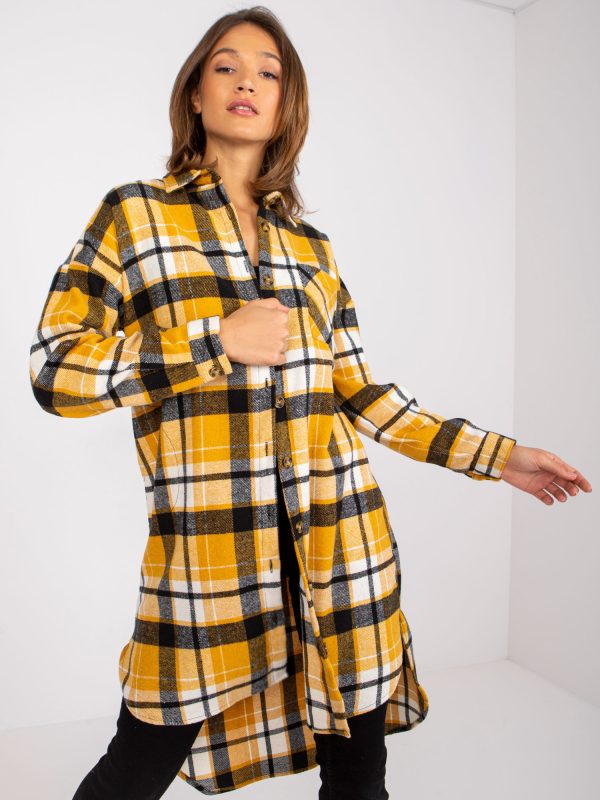 Wholesale Yellow and Black Jolanta Cotton Long Shirt