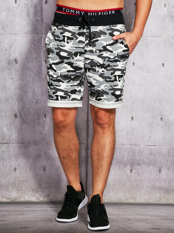 Wholesale Grey Men's Camo Shorts