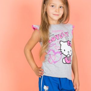 Wholesale Blue shorts for girl HELLO KITTY