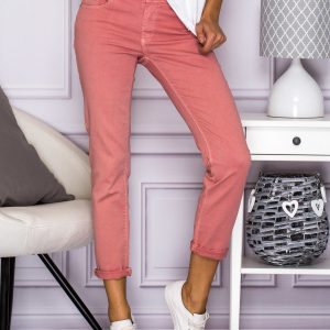 Wholesale Smooth pants in pink fabric