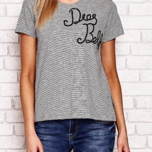 Wholesale Gray T-shirt with small stripes