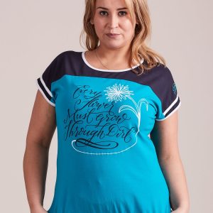 Wholesale Graphite T-shirt with text print PLUS SIZE