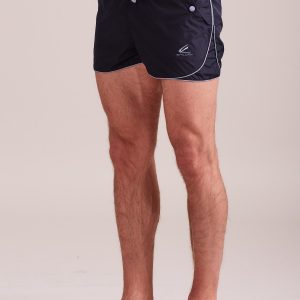 Wholesale Men's swim shorts with bright hem navy blue