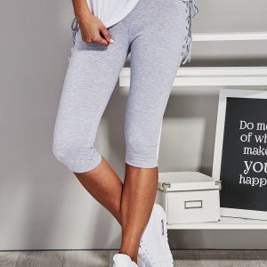 Wholesale Grey short leggings lace up