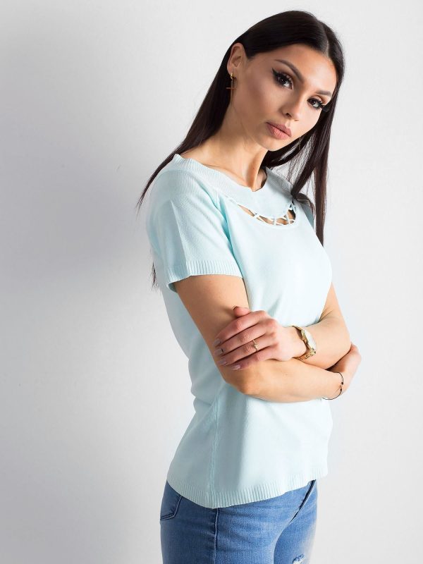 Wholesale Mint blouse with cutouts