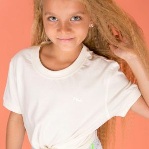 Wholesale FILA Ecru t-shirt for girl basic