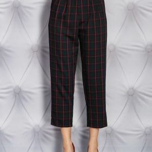 Wholesale Dark Green Checkered Fabric Pants